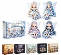Kolarmo Fairy Patchwork DIY Collection, Flower Fairies Patchwork Sewing Kit, Make 4pcs Winged Elf Cloth Dolls, Artisanal Fabric Nymph Project, Creative Home Decor Handmade Gift for Craft Lovers (E)