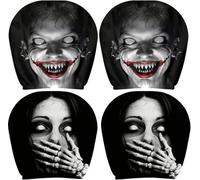 Kolarmo Ghost Face Headrest Covers, Scary Face Printing | Universal Car Seat Protectors | Stretchy, Washable Covers Fit Most Cars and Add Spooky Halloween Style B
