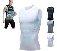 Kolarmo V-Boost V2 Compression Shirt Men, 60s Quick Drying, Feel The Power of Confidence, Energy & Strength, Build a Toned Body (White, L)