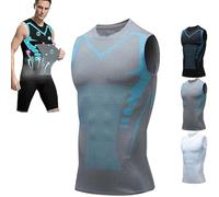Kolarmo V-Boost V2 Compression Shirt Men, 60s Quick Drying, Feel The Power of Confidence, Energy & Strength, Build a Toned Body (Gray, L)