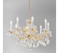 Kolarz Lighting Maria Classic Crystal 8 Arm Chandelier Polished Gold, 8x E14