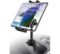 Kolasels Cup Holder Tablet Mount for Car [Anti-Shake Metal Arm] Heavy Duty iPad Cup Holder Mount for Truck, Tesla, Vehicle, for iPad Pro 12.9 Air Mini Galaxy Z Fold iPhone, 4-13'' Cell Phone Tablets