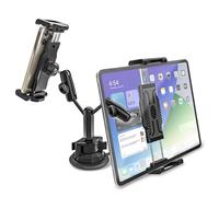 Kolasels Heavy Duty Dual Tablet Holder for Car/Truck [Metal Arm] Dashboard Windshield Double Tablet Mount for Car, Vehicle Dash Suction Tablet Stand for iPad Pro/Air/iPhone, 5.5-15.6" Tablets Phone