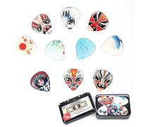 Koldot Guitar Picks 10 Pack Custom Resin Chinese Style Exotic Guitar Pick in A Tin Box, Compatible with Ukulele, Electric, Classic, Bass and Acoustic Guitars