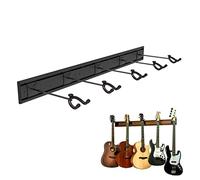 Koldot Guitar Wall Mount Hanger Guitar Wall Rack Holder with 5 Adjustable Guitar Hangers Multi Angle Add on Hook for Acoustic Electric Guitar Bass Banjo(Black)