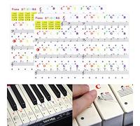Koldot Piano Keyboard Stickers for 88/61/54/49/37 Keys - Removable Do Re Mi Note Stickers, Colorful Large Bold Letter Staff for Kids & Beginners Learning 2PC (Multicolor)