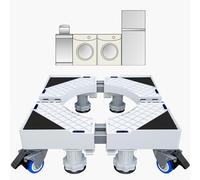 KOLENSA Universal Adjustable Movable Wash Machine Stand Base with 4x2 Locking Casters and 8 Strong Feet Also for Dryer and Refrigerator