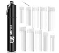 KOLEONHOME 60 Pcs Large Eye Sewing Sharps Needles, 5 Sizes Embroidery Needles, Steel Needles for Hand Sewing with Aluminum Storage Tube, Sewing Supplies for Hand Sewing Art Crafts