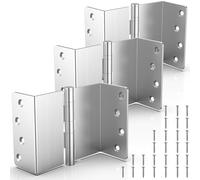 KOLET Offset Door Hinges, 4 Inches, 1/4" Radius, Brushed Nickel, 3 Packs