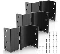 KOLET Offset Door Hinges, 4 Inches, 1/4" Radius Corner，Matte Black, 3 Packs