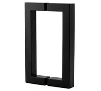 Kolet Shower Door Handle, 8 Inch Center to Center, Square Tube, Matte Black | 304 Stainless Steel, Compatible with 1/4" to 1/2" Glass, Heavy Duty with Hidden Screw