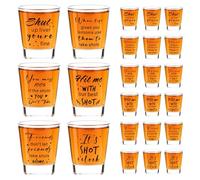 Kolewo4ever 24 Pieces Funny Friends Shot Glasses Acrylic Clear Party Gift Pharmacy Technician Gifts for Women Men 1.75 oz Shot Glass for Best Friends (Style-1)