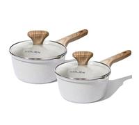 KOLEX Nonstick Saucepan Set with Lid, 2 Quart and 2.5 Quart Granite Sauce pot Cooking Pots Set, Stay-cool Handle, Induction Compatible, PFOA Free