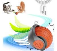 KOLGEIKJ Interactive Cat Toy for Indoor Cats, Smart Rolling Ball For Pet, Electric Automatic Toys for Indoor, Moving Toys (Orange12)