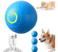 KOLGEIKJ Interactive Dog Ball Toys, 2026 New Vibrating Dog Ball Moving D-og B-all with LED Flash Light, Interactive Pet Toy Automatic Rolling B-all, Smart Self-Moving for Kittens, Puppies (Sky Blue)