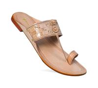 Kolhapuri Men's Chappal Original, Semi-Premium Leather Semi-Handmade Traditional Kolhapuri Chappal for Men, Formal Shoes for Weddings and Parties, Ethnic Clothing and Comfort, cream, 8 UK