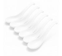 KOLIBROX Asian Soup Spoons Set - Durable Melamine Spoon for Ramen, Miso, Japanese & Chinese Soups - Comfortable Grip, Dishwasher Safe & Long-Lasting - Perfect for Home & Restaurant Use | One Set/ 6PCS