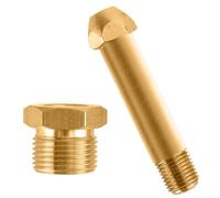KOLIBROX CGA-580 Nut & 3" Nipple - Regulator Inlet Bottle Fitting for Helium Argon Nitrogen - Brass Construction Threaded Design - Perfect for Gas Cylinders & Welding | 3"x1/4 NPT