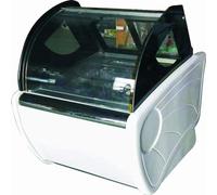 Kolice Commercial 8 Pans Ice Cream Showcase Display Freezer Ice Cream Dipping Cabinet-White Color, Cool Air Convection Design, Auto Defrost, Anti-Fog Glass, LED light included