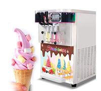 Kolice Commercial CE Certified Table Top 3 Flavors Soft Serve Ice Cream Machine, Gelato Ice Cream Maker-220V 50HZ, Transparent Dispensers, Auto Counting, Auto Washing, Upper Tanks Refrigerated