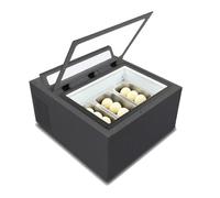 Kolice Commercial Tabletop Ice Cream Showcase Freezer, Countertop Ice Cream Display Freezer, Desktop Dipping Cabinet with 3 Pans, Auto Defrost, Anti-Fog Glass, LED light included, Black