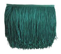 KOLIGHT 10m Width 20cm Polyester Lace Tassel Fringe Trim Decoration for Latin Dress Stage Clothes Lamp Shade (teal)