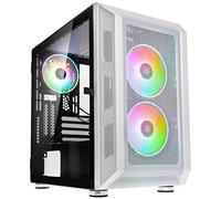 Kolink Citadel Mesh Mini Tower Micro ATX Case - PC Gamer Touch - Tempered Glass PC Case - Empty Computer Tower with Fan - White PC Gamer Case - White