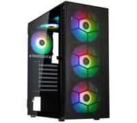 Kolink Observatory HF Mesh ARGB Mid-Tower PC Case - Black, Tempered Glass Side Panel, ARGB, Mesh Front Panel, ATX/Micro-ATX/Mini-ITX Support