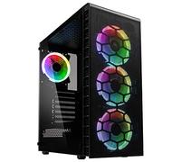 Kolink Observatory Lite Mesh ARGB Midi Tower Gaming Case - Black with Optimised Airflow, Tempered Glass Panel, and Pre-Installed ARGB Fans