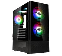 Kolink Observatory MX Glass Black ARGB Midi Tower PC Case with Tempered Glass Panels, Four Pre-Installed Fans, and Enhanced Airflow Design