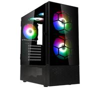 Kolink Observatory MX Glass Black ARGB Midi Tower PC Case with Tempered Glass Panels, Four Pre-Installed Fans, and Enhanced Airflow Design