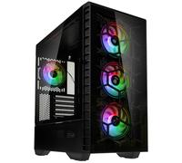 Kolink Observatory Y ARGB Mid-Tower Gaming Case - Black, Tempered Glass & ARGB, Supports E-ATX/Up to 380 mm GPU, Vertical GPU-Ready