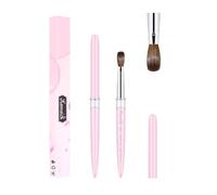 Kolinsky Acrylic Nail Brush 3D Pure Handmade Nail Brushes For Acrylic Application Professional Nail Art Brush (Pink 12)