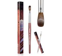 Kolinsky Acrylic Nail Brush 3D Pure Handmade Nail Brushes For Acrylic Application Professional Nail Art Brush (Size 16 Red)