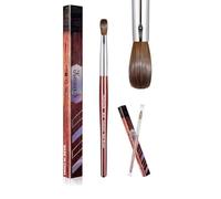 Kolinsky Acrylic Nail Brush 3D Pure Handmade Nail Brushes For Acrylic Application Professional Nail Art Brush (Size 8 Red)