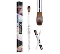 Kolinsky Acrylic Nail Brush 3D Pure Handmade Nail Brushes For Acrylic Application Professional Nail Art Brush (Size 10 White)