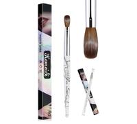 Kolinsky Acrylic Nail Brush KEMEISI 3D Pure Handmade Nail Brushes For Acrylic Application Professional Nail Art Brush (Size 8 White)