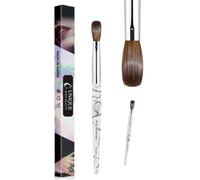 Kolinsky Acrylic Nail Brush Unique Body Beauty 3D Pure Handmade Nail Brushes For Acrylic Application Professional Nail Art Brush (White, 12)