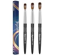 Kolinsky Acrylic Nail Brush Zayandari Beauty 3D Pure Handmade Nail Brushes For Acrylic Application Professional Nail Art Brush (Metal, #8)