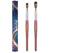 Kolinsky Acrylic Nail Brush Zayandari Beauty 3D Pure Handmade Nail Brushes For Acrylic Application Professional Nail Art Brush (Wooden Red, #12)