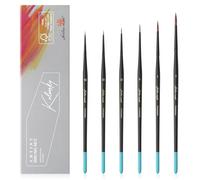 Kolinsky Sable Miniature Paint Brushes, 6PC Professional Fine Detail Paint Brushes, Golden Maple Round Point Paint Brush for Miniatures, Watercolor Details, Figures & Acrylic