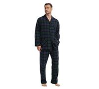 kolipajam Men's 100% Cotton Flannel Pajama Set Yarn Dyed Cozy Bottom with Pockets Drawstring waistband Winter PJs for Men