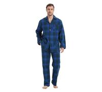 kolipajam Men's 100% Cotton Flannel Pajama Set Yarn Dyed Cozy Bottom with Pockets Drawstring waistband Winter PJs for Men