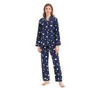 kolipajam Women's 100% cotton Flannel Pyjama Set Cozy Drawstring Waist Winter PJs for Women