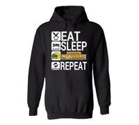 KOLITY Eat Sleep PUBG Repeat Battle Game Men Women Unisex Top Hoodie Sweatshirt Black L
