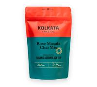 Kolkata Chai Rose Masala Chai mix, 100% Organic Black Tea, Makes 20 cups, Premium loose leaf tea and spice blend, All Natural, 4.23 oz