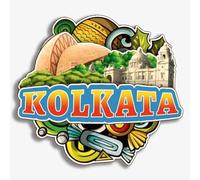 Kolkata India Wooden Fridge Magnet Cute 3D City Travel Souvenirs Crafts Handmade Refrigerator Stickers Home Whiteboard Decor Collection Gift
