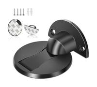 KOLKO Magnetic Door Stop, Self Adhesive Magnetic Door Stopper, Floor Mount, Invisible Black Doorstop Indoors Magnet Door Catch Holder to Keep Door Open, Wall Protector