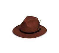 KOLLACHE Mens Trilby Hats Womens Fedora Hat Mens Fedora Hat Adjustable Band Feather Fedora Hat For Men Trilby Hat For Men Felt Fedora Hats For women Wool Hats For Women -Coral-S
