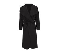 KOLLACHE Womens Coats Italian Long Duster Waterfall Trench Coats For Women Belted Jacket Women Winter Cardigan Black 16-18